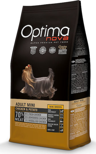 Optimanova Adult Mini 8kg Ξηρά Τροφή χωρίς Σιτηρά για Ενήλικους Σκύλους Μικρόσωμων Φυλών με Κοτόπουλο και Πατάτες