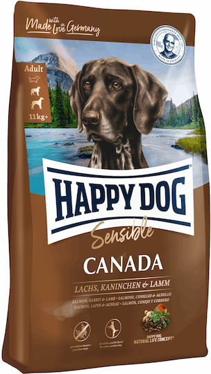 Happy Dog Canada 11kg Dry Food Grain-Free & Gluten-Free for Adult Medium & Large Breed Dogs with Potatoes and Salmon