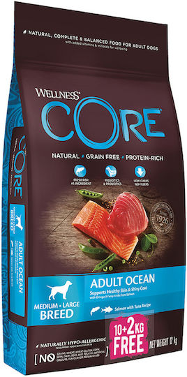 Wellness Core Adult Ocean 1.8kg Dry Food Grain-Free for Adult Medium & Large Breed Dogs with Salmon and Tuna