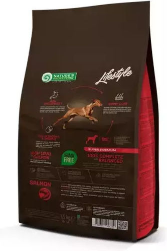 Nature's Protection Lifestyle Salmon Adult 1.5kg Dry Food Grain-Free for Adult Dogs with Salmon