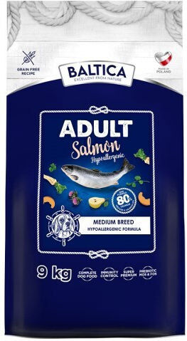 Baltica 9kg Trockenfutter für Hunde mittlerer Rassen mit Lachs