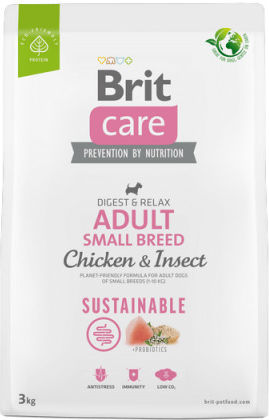 Brit Care Adult Small Sustainable 3kg Dry Food Gluten-Free for Adult Small Breed Dogs with Chicken