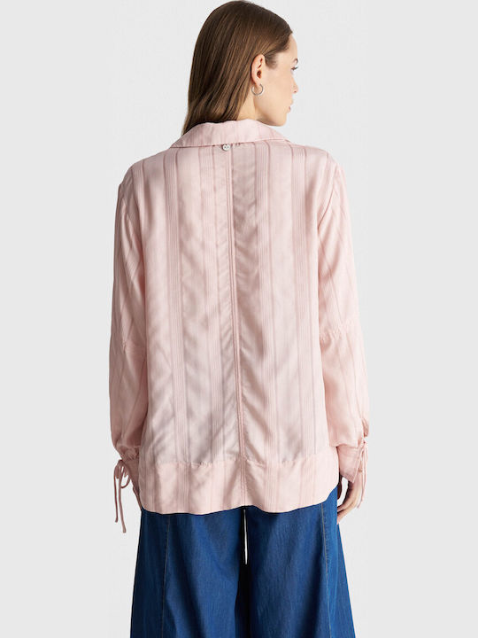 Long Sleeve Striped Pink Tunic