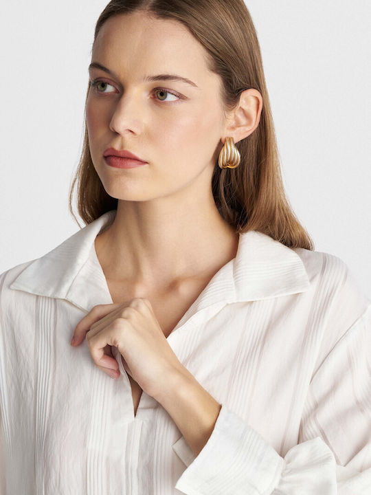 Long Sleeve Striped White Tunic