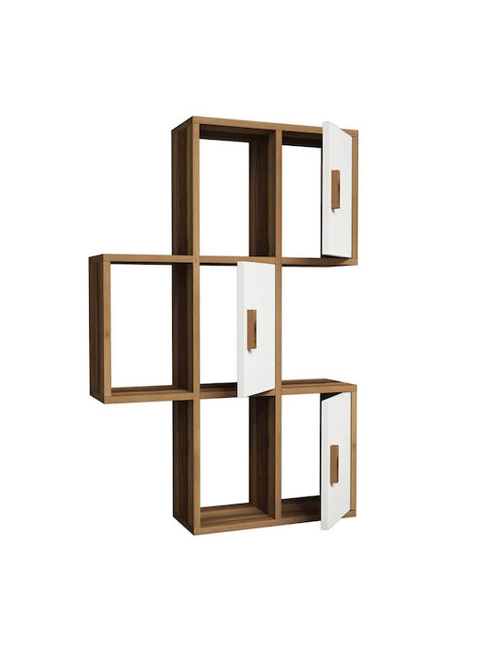Ράφι Τοίχου Flora Walnut-white 50x20x112.6εκ.