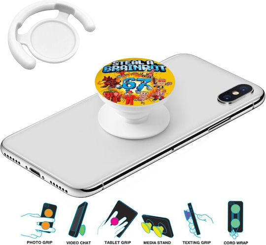 Steal A Brainrot 67 Roblox Style Phone Holders Stand White Handheld Phone Holder Base