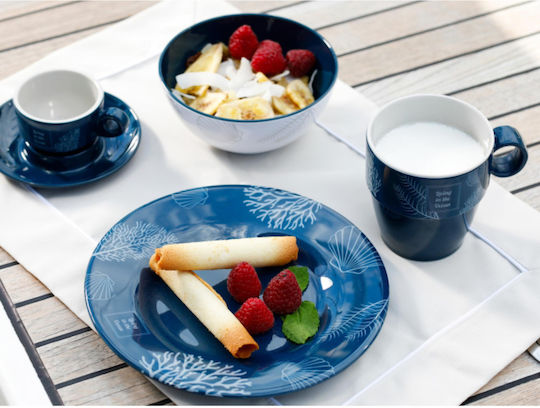 Marine Business Cereal Serving Bowl Round Made of Melamine 6 Pieces