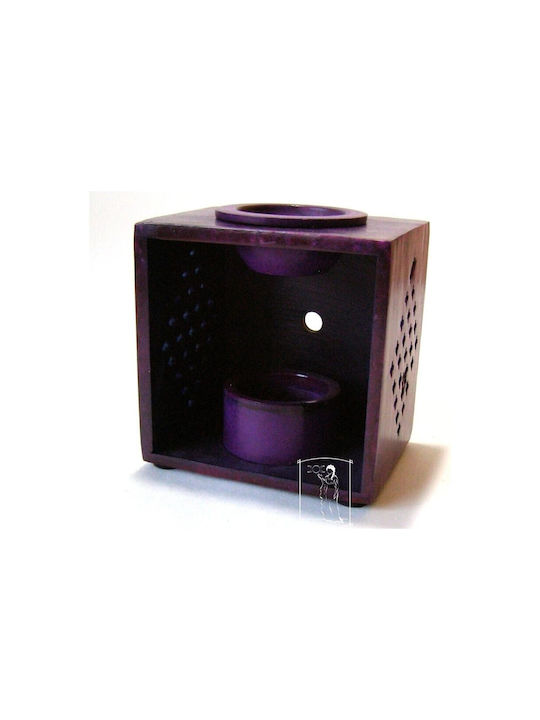 Aromatic Essential Oil Burner Soapstone Flower Life Violet XL 12cm