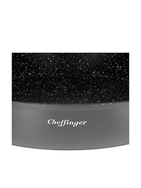 Cheffinger Комплект От 3 Тигана 20 24 28см С Мраморно Покритие Силиконова Дръжка Тъмносив