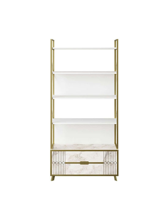 Bibliotecă Frida White-gold 89.3x35.2x191cm