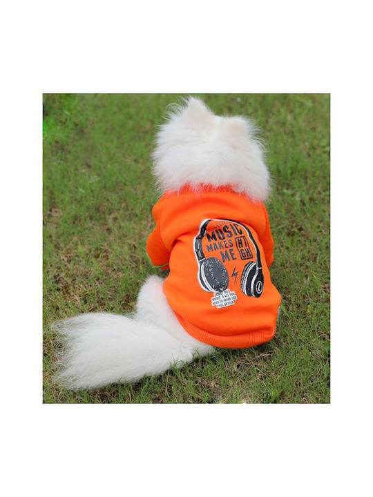 Hundeshirts Orange Music Makes Me High Rückenlänge 50cm