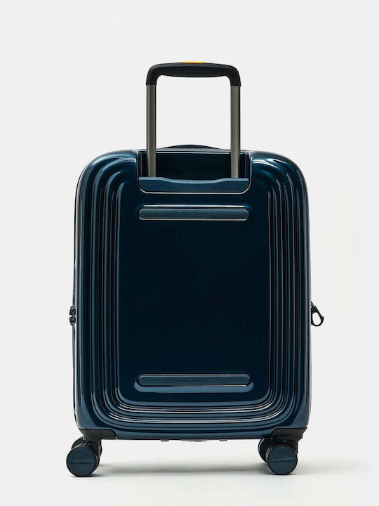 Mandarina Duck Logoduck Cabin Hard Suitcase Blue Metallic with 4 Wheels Height 55cm