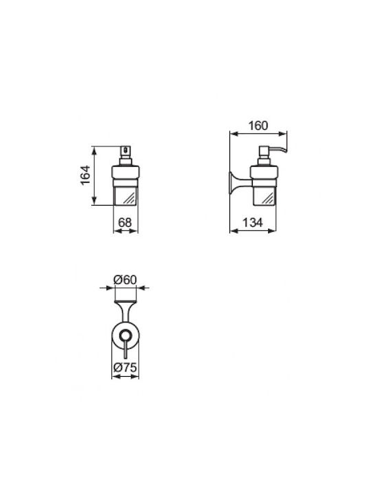 Ideal Standard Επιτοίχιο Dispenser Γυάλινο Λευκό