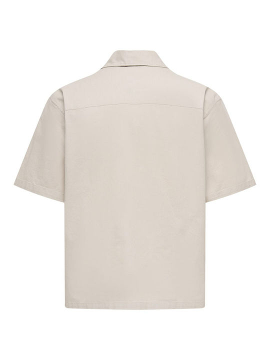 Short Sleeve Shirt in Regular Fit Ecru