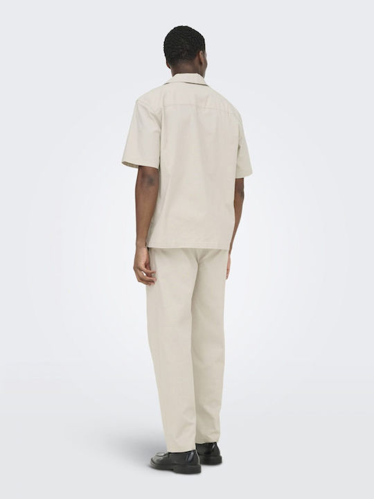 Short Sleeve Shirt in Regular Fit Ecru