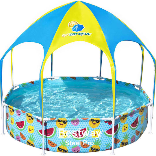 Bestway Kinder Schwimmbecken PVC Aufblasbar Silber