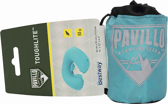 Inflatable Polyester Travel Pillow Turquoise