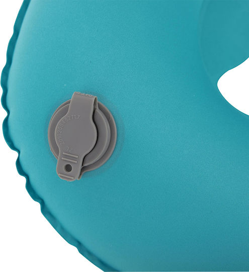 Inflatable Polyester Travel Pillow Turquoise
