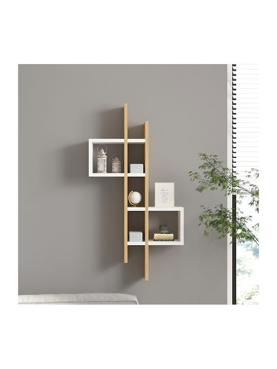 Shelf Wall Garel Oak-white 53.8x19.6x108cm
