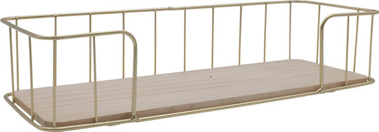 Gold Wall Shelf Light Oak 35x14x8cm