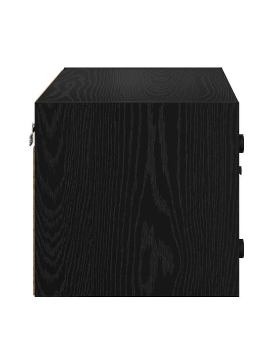 Wall Living Room Cabinet Made of Particle Board Black Oak 68x37x35cm