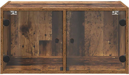 Hängeschrank für Wohnzimmer aus Spanplatte Altholz 68x37x35cm
