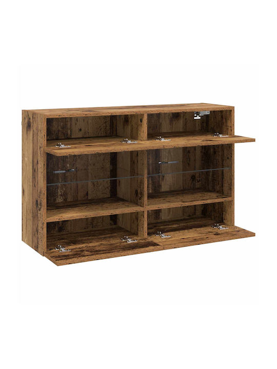 Shelf Wall with LED Old Wood 98.5x30x60.5cm