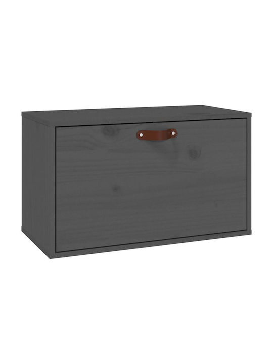 Hängendes Wohnzimmer Nischenschrank aus Massivholz Grau 60x30x35cm