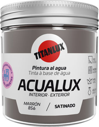 Titan Acualux Satin Υγρό Χρώμα Χειροτεχνίας Καφέ για Ξύλο Νερού Μεταλλικών Αποχρώσεων Marron 856 100ml