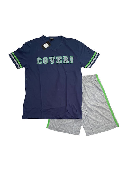 Enrico Coveri Sommer Herrenpyjama Blau