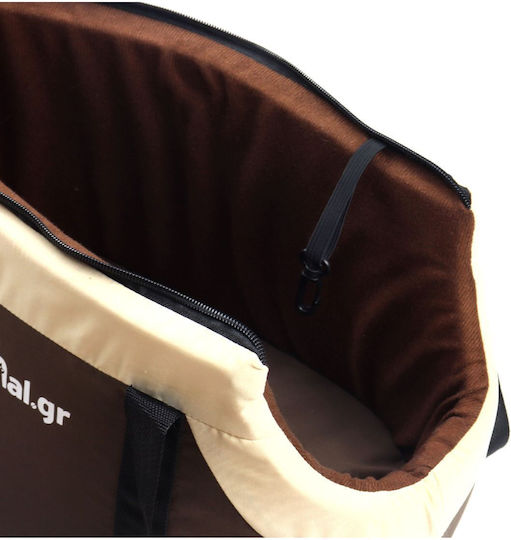 Animal Dog Carrying Brown Shoulder Bag for 3.5kg Pets L43xW18xH18cm