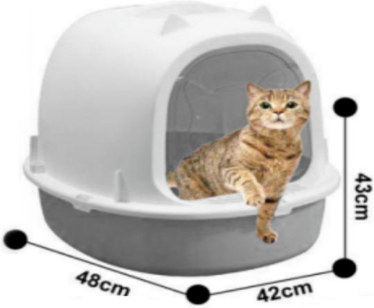 Animal Cat Toilet Closed Gray L48 x W42 x H43cm