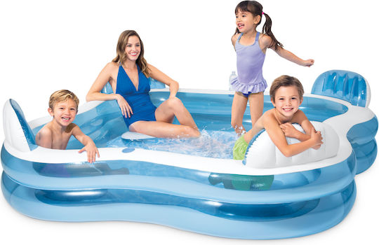Intex Swim Center Square Swimming Pool PVC 882lt Inflatable 229x229x66cm Blue