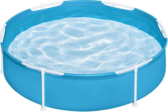 Bestway Детски Кръгъл Басейн PVC 580л с Метална Рамка 152x38см Светлосин