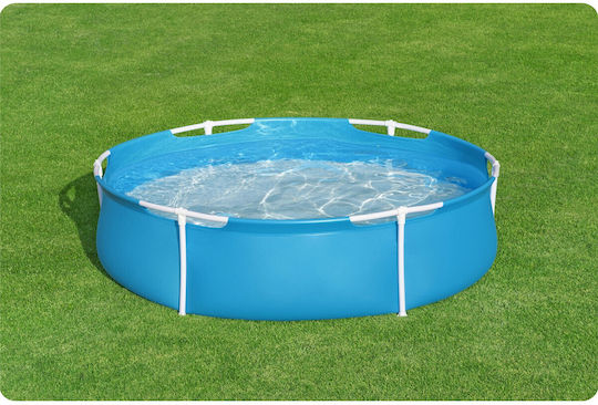 Bestway Детски Кръгъл Басейн PVC 580л с Метална Рамка 152x38см Светлосин