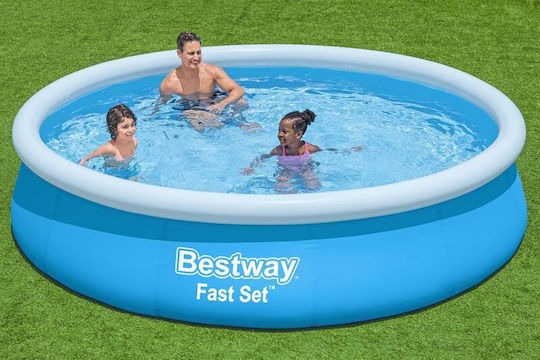 Bestway Runde Schwimmbecken PVC 5377lt Aufblasbar 366x76cm Hellblaue