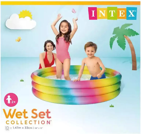 Intex Rainbow Ombre Children's Round Swimming Pool 330L Inflatable 147x33cm