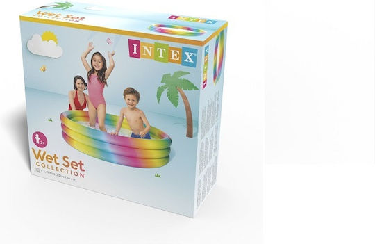 Intex Rainbow Ombre Children's Round Swimming Pool 330L Inflatable 147x33cm