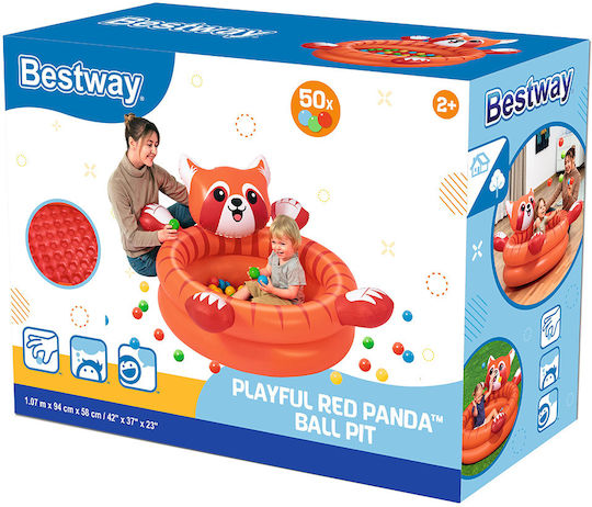 Bestway Παιδική Στρογγυλή Πισίνα Φουσκωτή 107x58εκ. Panda