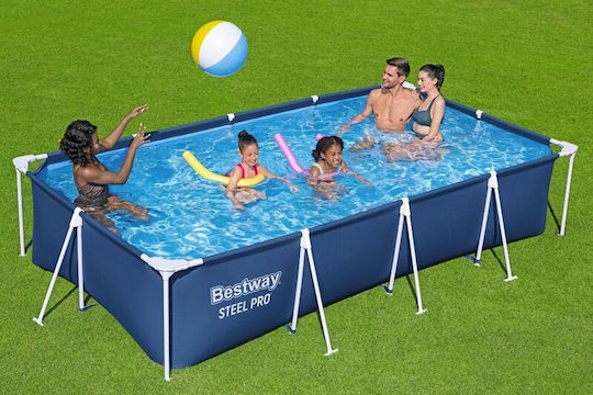 Bestway Steel Pro Swimming Pool PVC with Metallic Frame 400x211x81cm Blue
