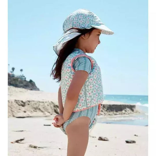 Swim Essentials Σωσίβιο Γιλέκο Κολύμβησης Ιμάντα Ασφαλείας Παιδιά 3-6 Ετών "green Flowers"