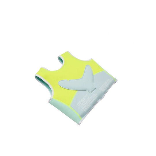 Sunnylife Kids' Life Jacket Neoprene Turquoise Salty the Shark Aqua Neon Yellow