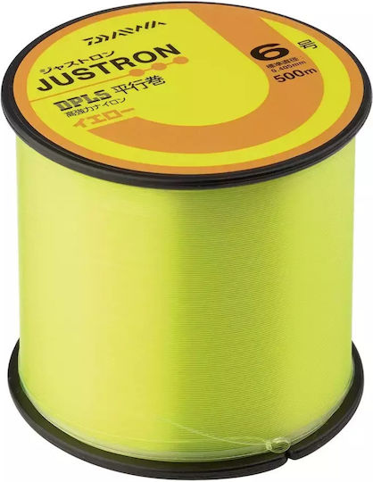 Daiwa Justron Nylon Fishing Line 500m Yellow 0.26mm
