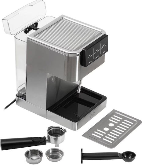 Adler Αυτόματη Μηχανή Espresso 1350W Πίεσης 20bar Ασημί AD 4390