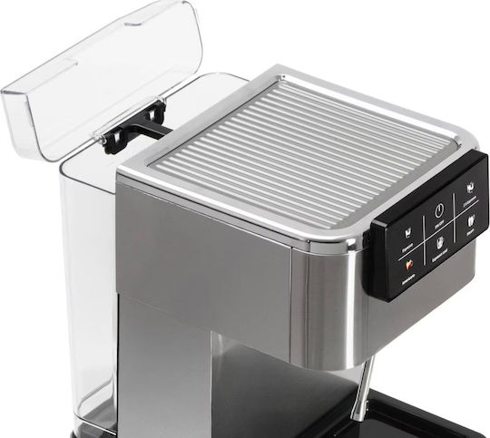 Adler Αυτόματη Μηχανή Espresso 1350W Πίεσης 20bar Ασημί AD 4390