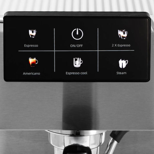 Adler Αυτόματη Μηχανή Espresso 1350W Πίεσης 20bar Ασημί AD 4390