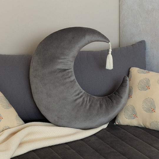 Kids Throw Pillow Moon Slate Grey Pierrot 920577 M36xY32cm