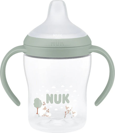 Nuk Cup Εκπαιδευτικό Μπιμπερό Πλαστικό με Λαβές Πράσινο για 6m+ 150ml
