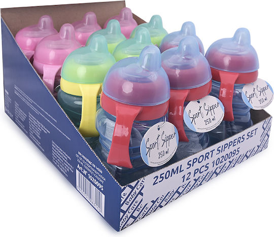 Lorelli Sport Sipper Educational Sippy Cup Plastic with Handles Pink Pink for 6m+m+ 250ml