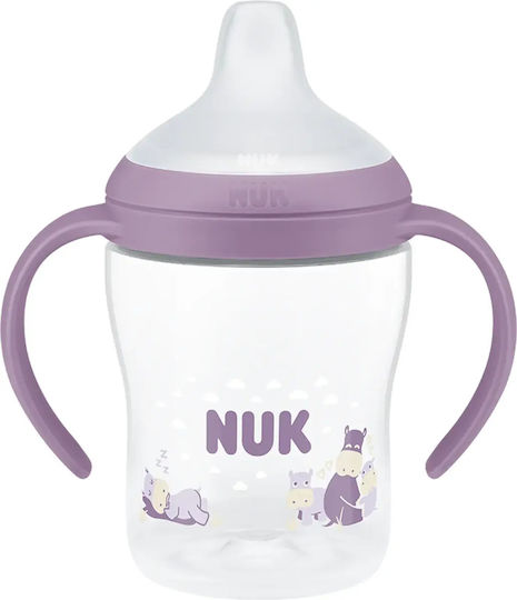 Nuk Cup Εκπαιδευτικό Μπιμπερό Πλαστικό με Λαβές Μωβ για 6m+ 150ml